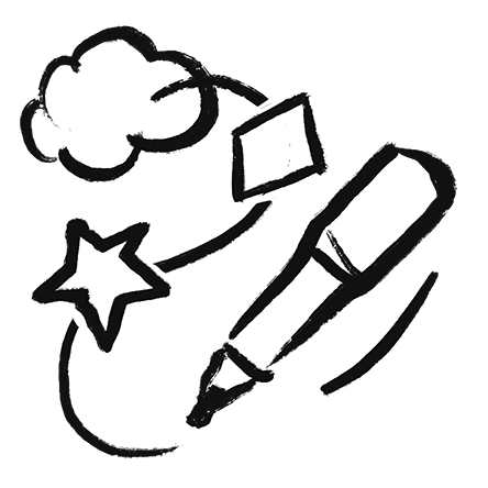 A hand-drawn icon representing technique