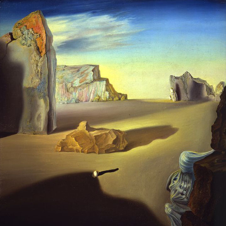 A painting by Salvador Dali featuring inspiration from the Costa Brava where he lived