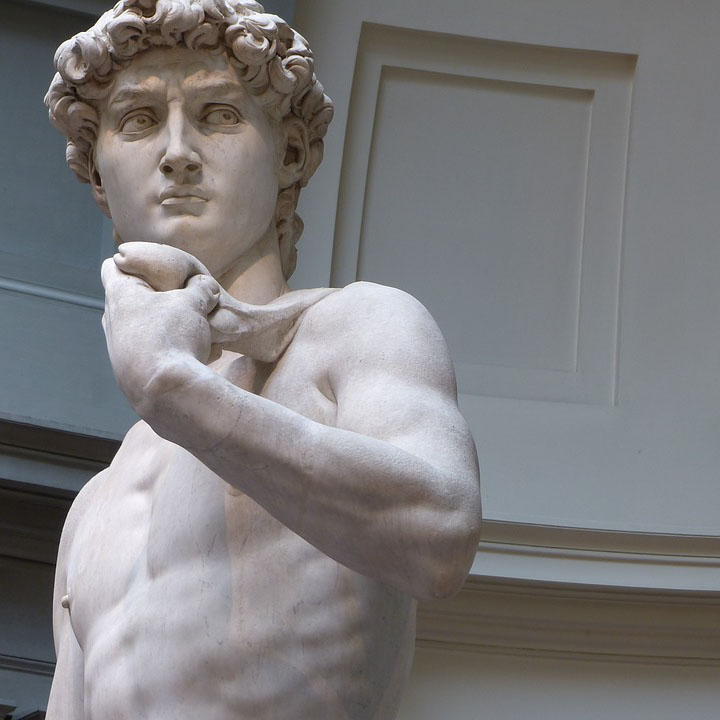 A photo of the mighty statue of David, by Michelangelo Buonarotti